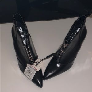 ZARA Black Wedge Booties